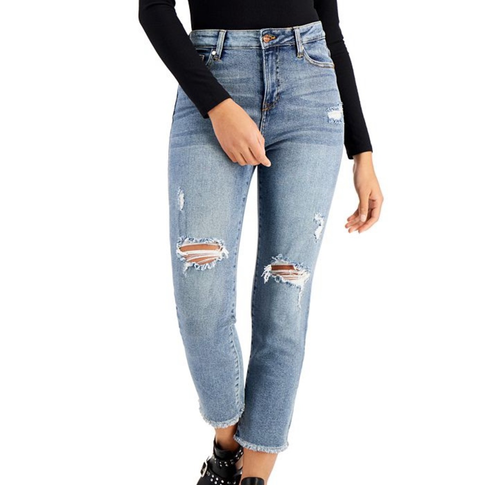Kendall & Kyle The Icon High Rise Straight Distressed Jeans Size 3/26